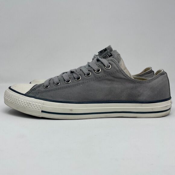 Converse Shoes Mens 10 W 12 Distressed Gray Canvas Chuck Taylor All Star Low Top - Picture 1 of 10